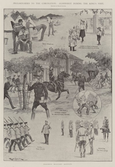 Preliminaries to the Coronation, Aldershot During the King